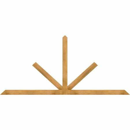 Ekena Millwork Saratoga Rough Sawn Timber Gable Bracket, Western Red Cedar, 108"W x 49"H x 2"D x 4"F, 11/12 Pitch GBW108X49X0204SAR00RWR